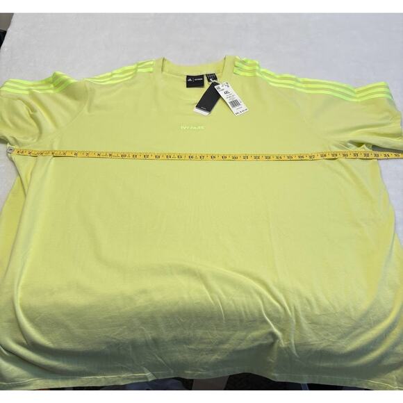 Adidas x Ivy Park 3 Stripe Short Sleeve T Shirt Frozen Yellow Unisex Size 4XL - Picture 6 of 10